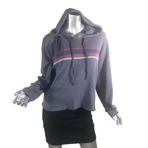 American Eagle Large AHH-MAZINGLY SOFT Cropped Hoody Sweatshirt Grayish Blue Str